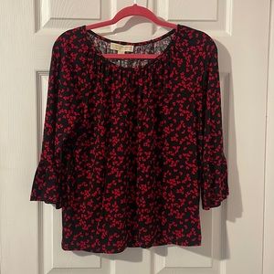 M Michael Kors Black Shirt with Red Heart Detail